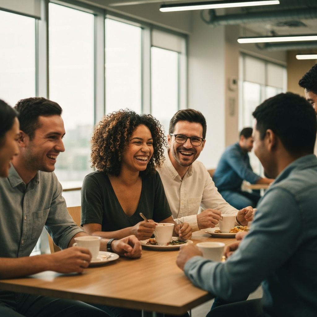 Employees connecting